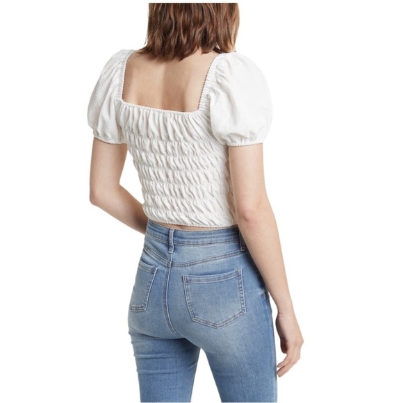 NWT | ELODIE | Square Neck Smocked Top | L - Picture 3 of 4